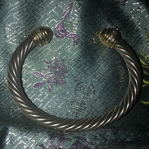 David Yurman  bracelet. Gold and diamond dome.